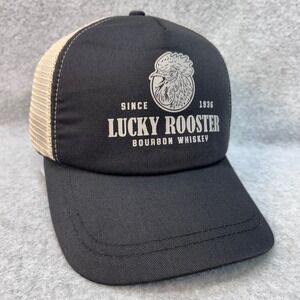 Lucky Rooster Bourbon Whiskey Mens Black Infinity Hat Trucker Snapback OSFM
